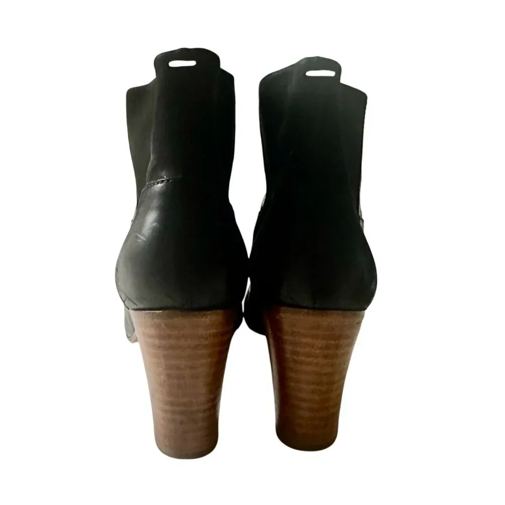 Maison Martin Margiela Black Leather Ankle Booties Size 38 Made in Italy